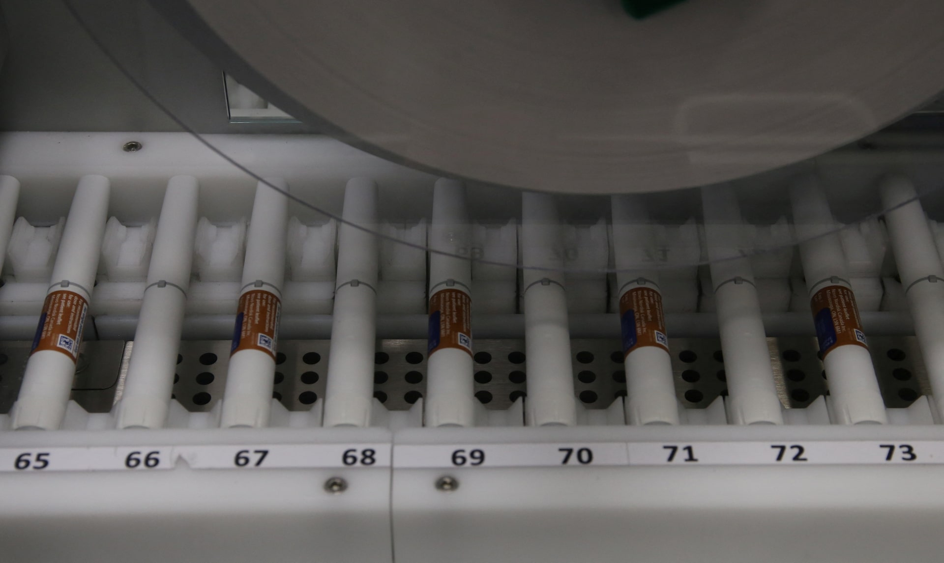 Wegovy pens move along a packaging line at Novo Nordisk's facility in Hillerod