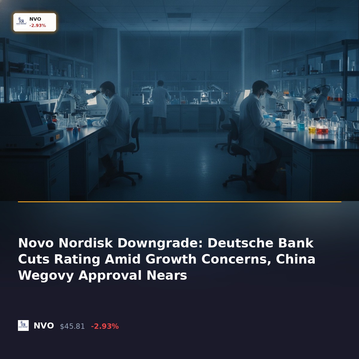 Deutsche Bank downgrades Novo Nordisk and the shares slip about 3%