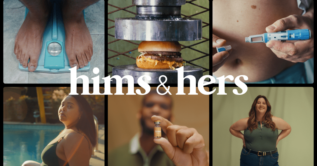 photos of people in a semaglutide compound commercial for hims and hers